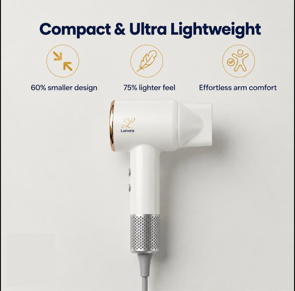 Lunora Ionic Digital Hair Dryer — Salon Results at Home, Every Morning