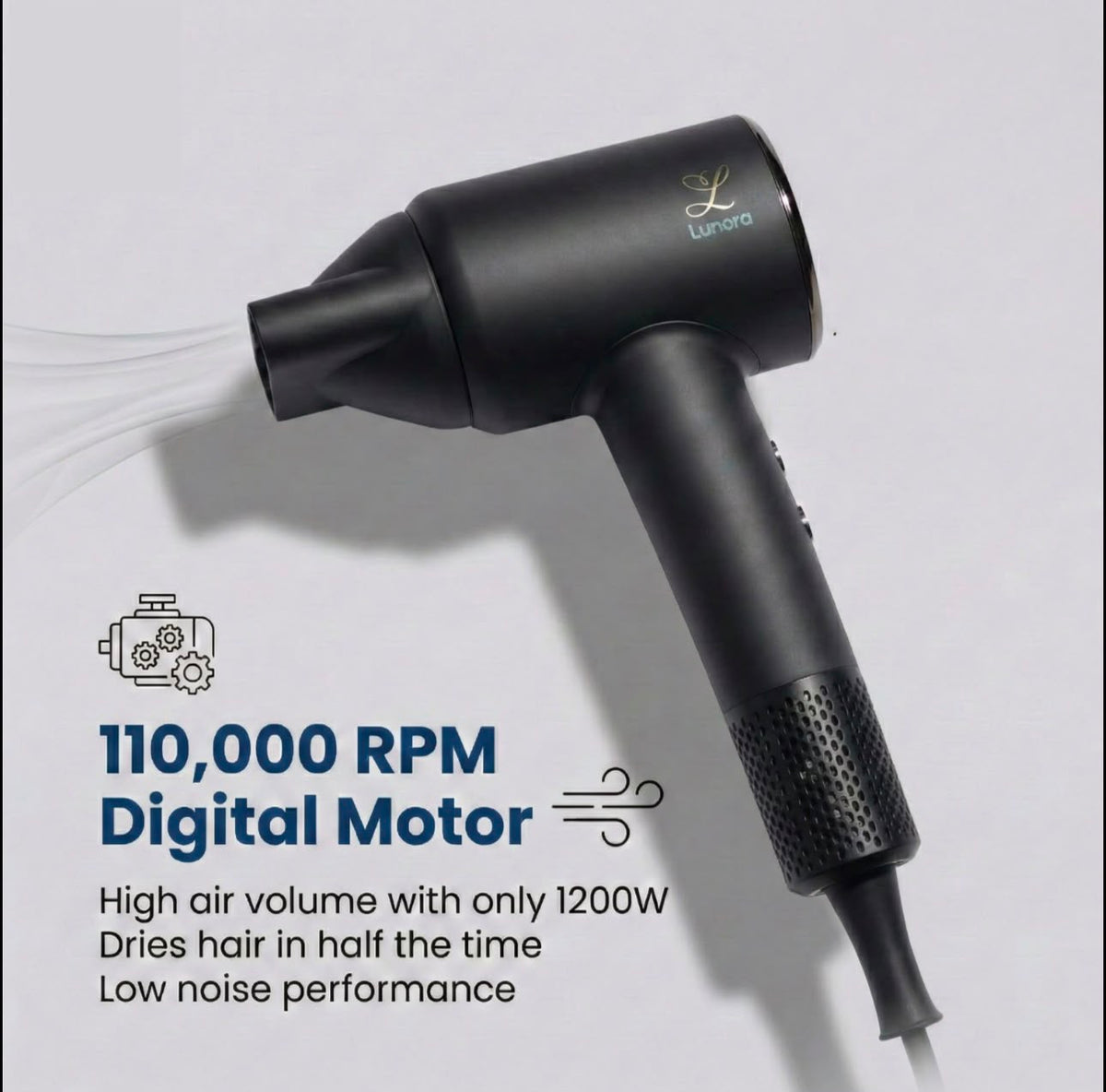 Lunora Ionic Digital Hair Dryer — Salon Results at Home, Every Morning